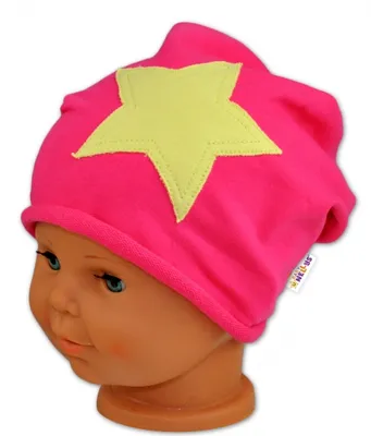 Immagine prodotto di Cappellino in cotone Stars Baby Nellys - lampone, taglia 104/116