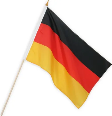 Produktbild von Deutschland Stabfahne Schwenkfahne 30 x 45 cm Fahne EM Fußball Schwarz Rot Gold