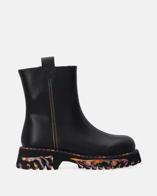 Produktbild von Damen-Lederstiefeletten mit farbiger Paspelierung Damen-Lederstiefeletten mit farbiger Paspelierung Größe 38