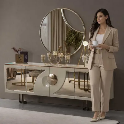 Image de Buffet vec miroir – Design moderne – Meubles élégants