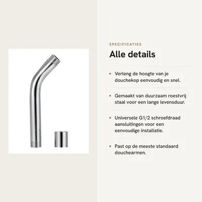 Produktbild von Duschkopf-Verlängerarm aus Chrom für Handbrausen