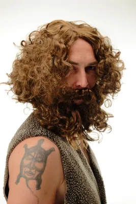 Produktbild von WIG ME UP Perücke Bart Wilder Barbar Urmensch hellbraun 6098A+B-P6