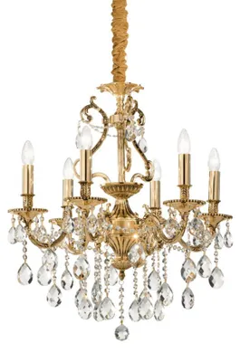 Produktbild von Klassischer Kronleuchter Gioconda Metall-Kristall Gold 6 Lichter E14