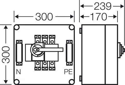 Produktbild von HENSEL HENS Lastsch-Gehäuse 160A 3POL. MI7256 +Pe+N metrische Vorprägung