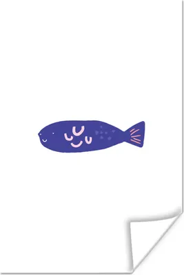 Produktbild von MuchoWow® Poster Fisch - Lila - Pastell 20x30 cm - Papierdruck
