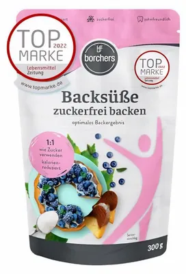 Produktbild von BORCHERS Backsüße, Streusüße zum Backen, auf Grundlage von Erythrit und Xylit, 1:1 wie Zucker - 300g - 300 g (1er Pack)
