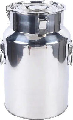 Produktbild von Milchkännchen, Edelstahl, luftdicht mit Deckel, 18L Fassungsvermögen, Silber