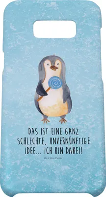 Produktbild von Mr. & Mrs. Panda Samsung Galaxy S8 plus Handyhülle  Pinguin Lolli - Eisblau - Geschenk, Unvernünftig, Hülle, Handy, Handycover, Spruch, Süßigkeiten, Cover, Rabauke