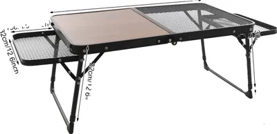 Image de Table de camping, légère, réglable en hauteur, noire