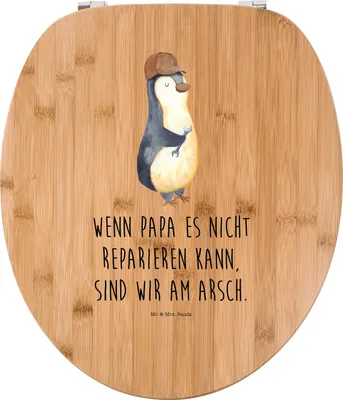 Produktbild von Mr. & Mrs. Panda Toilettenbrille Wenn Papa es nicht reparieren kann, sind wir am Arsch - Transparent - Geschenk, Klo-Deckel, WC-Sitz, Klodeckel, Vatertag, Vorbild, Vater
