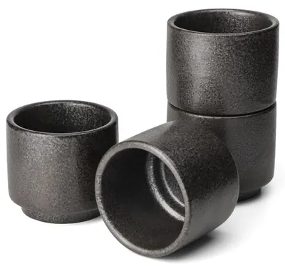Immagine prodotto di Set di 4 tazze in Vetroceramica, colore nero, capacità 180 ml