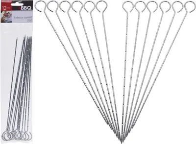 Produktbild von 8x Stk. Grillspieße/Spieße aus Metall 27,5 cm - Grillzubehör - Spieße/Spieße für Fleisch