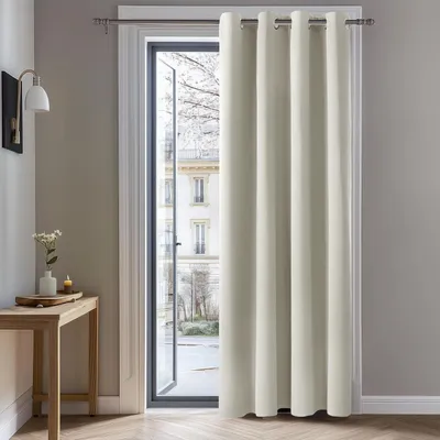 Image de Rideaux occultants à œillets, isolants thermique, protection contre le froid, protection contre la chaleur, 229x132 cm, beige clair, 1 pièce