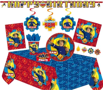 Image de Sam le pompier, set de fête 64 pièces