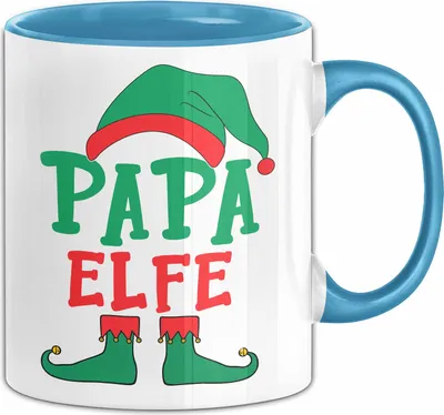 Produktbild von Papa Elf Tasse Geschenk Familienfeier Weihnachten Lustige Geschenkidee Geburtstag Kaffee-Becher (Blau)