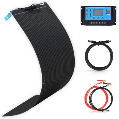 Imagen del producto de Panel solar flexible - Monocristalino - 100 W - 12 V - Con regulador de carga de 10 A