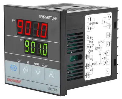 Produktbild von MC701 Digitaler PID-Temperaturregler K-Typ PT100 Sensoreingang Relais SSR-Ausgang