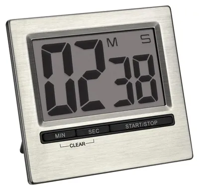 Produktbild von TFA-Dostmann 38.2013.54, Digitaler Küchentimer, Silber, 99 min, Aluminium, Kunststoff, LCD, Magnetisch