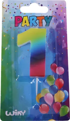 Obrázok produktu pre Párty sviečka číslo 1 Dúha