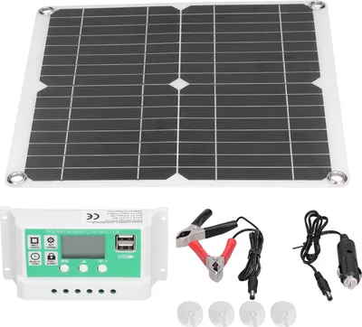 Obrázok produktu pre Súprava solárnych panelov, regulátor solárneho nabíjania, fotovoltaický modul, monokryštalický solárny panel, solárny modul, solárny zdroj energie