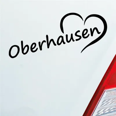 Produktbild von Auto Aufkleber Oberhausen Herz Stadt City Liebe Love 20x8 cm Schwarz Matt Sticker Heckscheibenaufkleber
