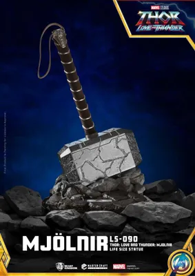 Produktbild von Beast Kingdom Toys Thor: Love and Thunder Mjolnir Hammer Life-Size Statue 53 cm