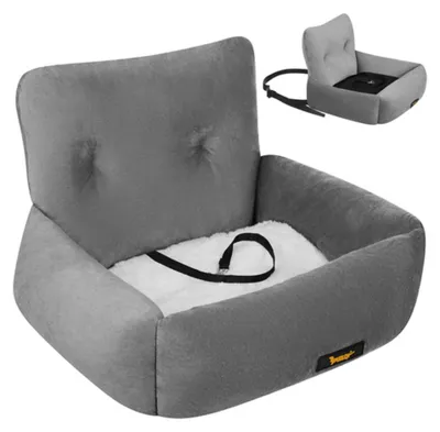 Obrázek produktu pro Autosedačka pro psy a kočky Purlov 27675, S, 44 × 35 × 30 cm, šedá
