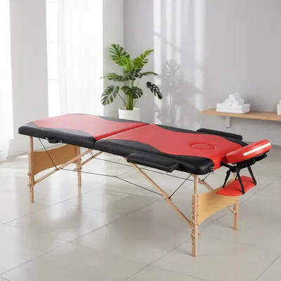 Obrázok produktu pre 2 Sons Mobile Massageliege Inkl.tasche Massagebank Klappbar Rot/Schwarz Neu