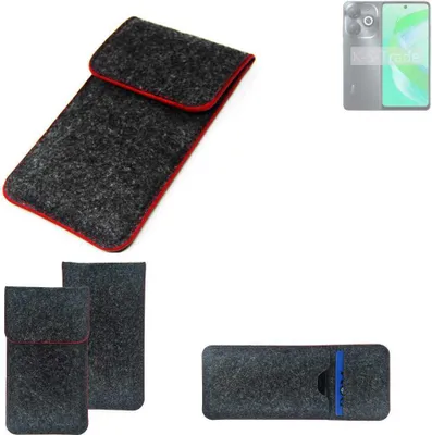 Produktbild von K-S-Trade Handy Schutz Hülle kompatibel mit Infinix Smart 8 Pro Schutzhülle Handyhülle Filztasche Pouch Tasche Case Sleeve Filzhülle dunkelgrau