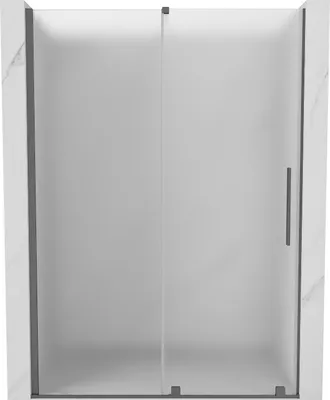 Produktbild von Mexen Velar Schiebetür-Duschabtrennung 130 cm, satiniert, Gun Metal - 871-130-000-31-95