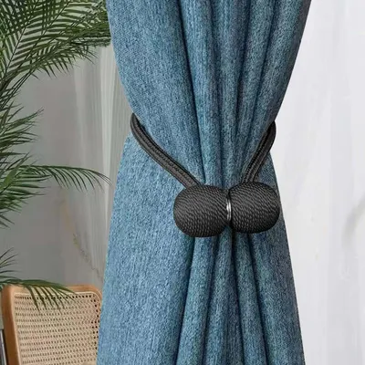 Obrázok produktu pre Intirilife klip na záclony 2-dielna sada 40 x 3 cm v čiernej farbe - Na praktické držanie záclon bez vŕtania alebo lepenia