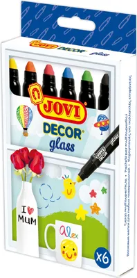 Obrázok produktu pre Jovi Gel Crayons For Glass Voskovky 6 ks