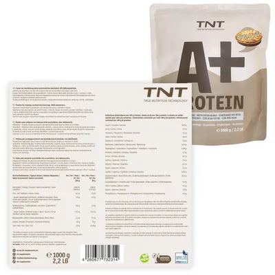 Produktbild von TNT A+ Protein - Apple-Pie (1000g) - Veganer Protein-Shake mit bis zu 76% Eiweiß - Optimiertes Aminosäurenprofil mit 3,5g L-Leucin pro Portion