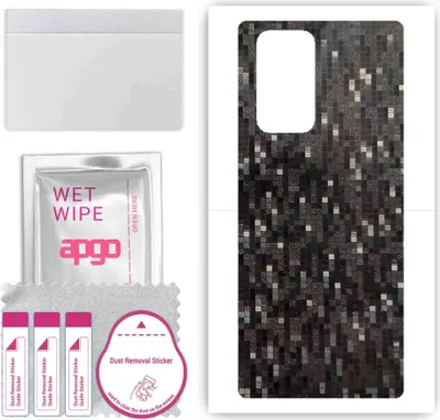Produktbild von apgo Rückseite Schutzfolie, Skin, kompatibel mit LG Wing 5G, Hinten Displayschutzfolie aus Vinylfolie, kratzfest, einfache Montage - Carbon Black Pixel