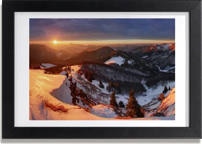 Produktbild von Bild 30x20 MDF-Rahmen, Wandkunst Winter in den Bergen