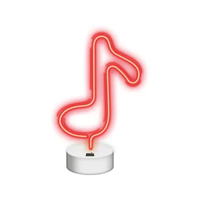 Image de Néon LED signe lumière batterie / USB LED lumière Accueil veilleuse note de musique-Rouge