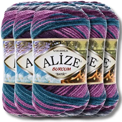Produktbild von Alize 5x 100g Burcum Batik Wolle mit Farbverlauf, Häkeln, Stricken (3366)