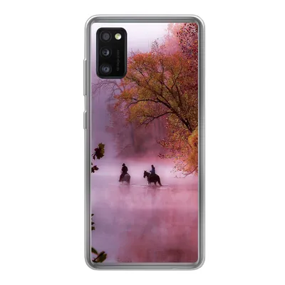 Produktbild von MuchoWow® Handyhülle Schutzhülle Hülle für Samsung Galaxy A41 Pferde - Nebel - Wald Silikon Softcase Handy Hülle - Mobiltelefon