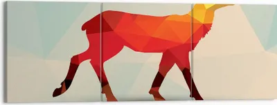 Produktbild von Bild auf Leinwand - Leinwandbild - Hirsch Illustration modern Grafik - 150x50cm - Wand Bild - Wanddeko - Leinwanddruck - Bilder - Kunstdruck - Leinwand bilder - Wandkunst - CA150x50-2811