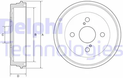 Produktbild von 2x DELPHI Bremstrommel BF605 für TOYOTA iQ (_J1_)