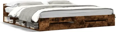 Produktbild von Möbel Bettgestell mit Schubladen Räuchereiche 200x200cm Holzwerkstoff - Klassische Betten 3280724