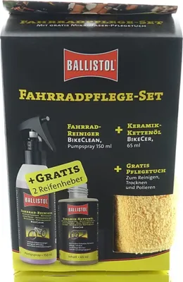 Produktbild von BALLISTOL® Fahrradpflege-Set, Bike Cer 65 ml + Bike Clean 150 ml + Mikrofasertuch