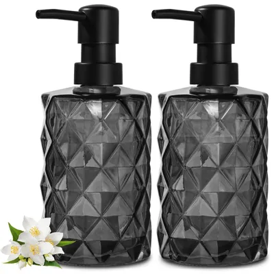 Productafbeelding van Set van 2 Glazen Zeepdispensers met Pomp