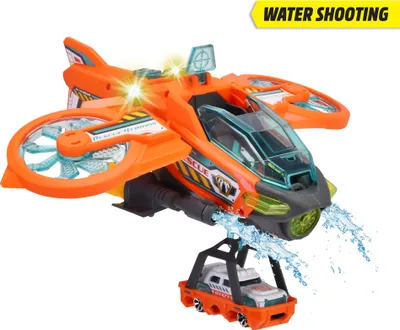 Immagine prodotto di Dickie Toys - Elicottero giocattolo Sky Patroller (35 cm) - velivolo di salvataggio con ali retrattili e funzione di spruzzo d'acqua, elicottero giocattolo per bambini dai 3 anni in su
