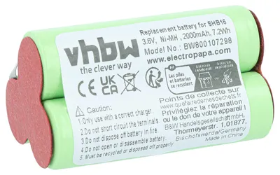 Obrázek produktu pro Baterie pro Babybliss T24B, T24C 3,6V 2000mAh