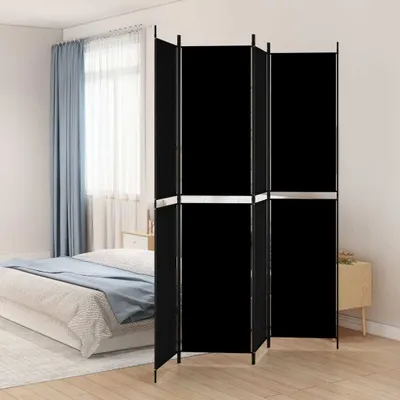 Produktbild von Möbel 4-tlg. Paravent Schwarz 200x220 cm Stoff - Paravents 350249