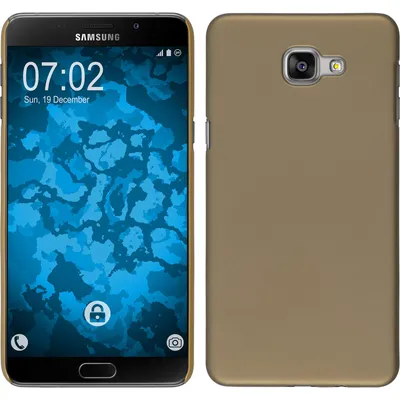 Produktbild von PhoneNatic Case kompatibel mit Samsung Galaxy A9 (2016) - Hülle gold gummiert Hard-case + 2 Schutzfolien
