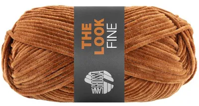 Image de Lana Grossa THE LOOK FINE 50 g de fil chenille fin et velouté 100 m couleur 123 - Camel