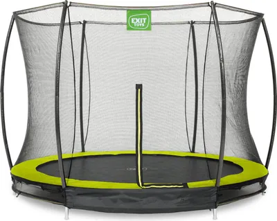 Produktbild von EXIT Silhouette Trampolin ø244cm, mit Sicherheitsnetz, Bodentrampolin, Rund, für Kinder, Grün