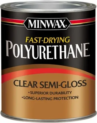 Produktbild von Minwax Fast-Drying Polyurethane Polyurethan-Holzlack – schnell trocknend, transparent, für Innen 946ml SEMI-GLOSS